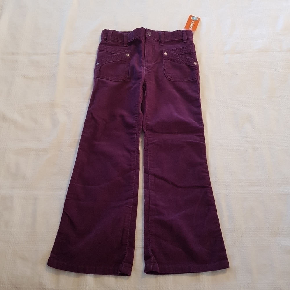 Carter's girls size 5 corduroy pants, slight flare, dark purple